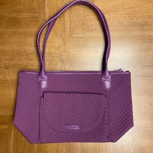 Vera Bradley medium zip top Purple Tote Bag Purse